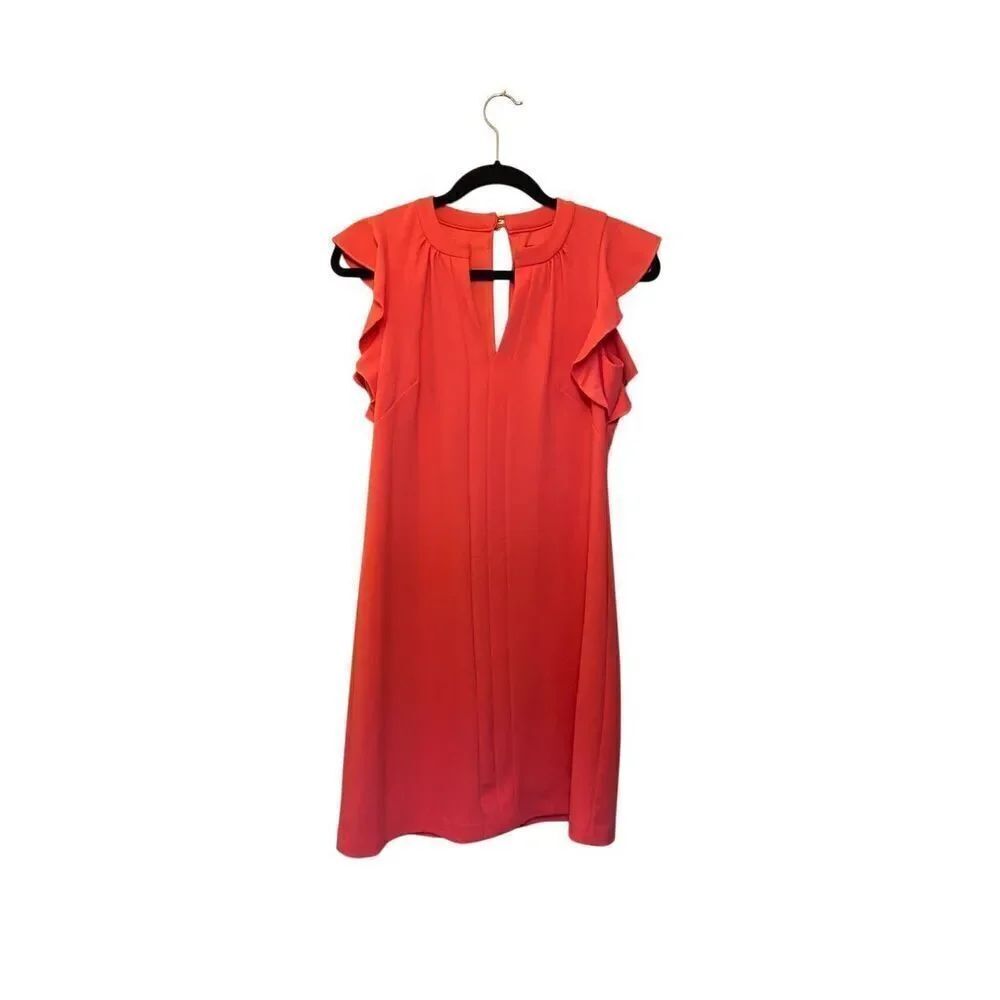 Vince Camuto, women’s split V-neck shift Ruffle cap sleeve dress size for